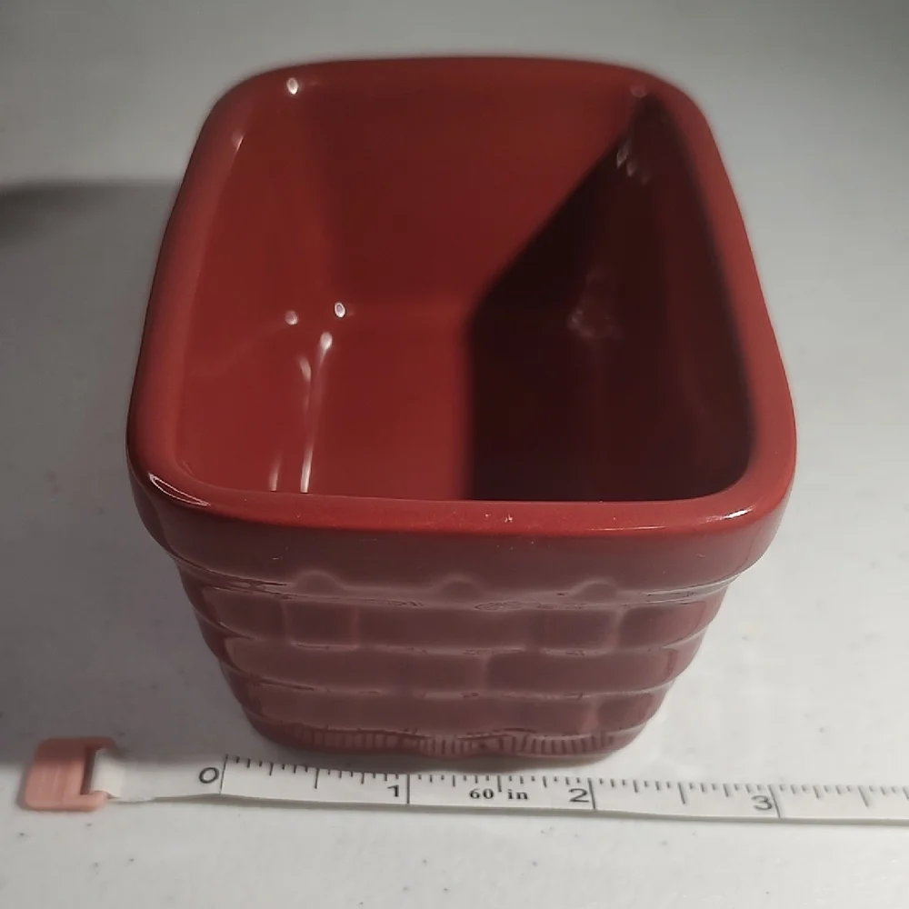 Red Rectangular Ceramic Dish - Picture 3 of 8
